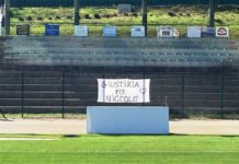 Uno striscione per Niccolò Ciatti anche allo stadio “Pianigiani” di Tavarnelle