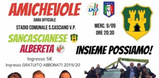 Mercoledì 9 settembre la prima amichevole della Sancascianese, in casa contro l’Albereta