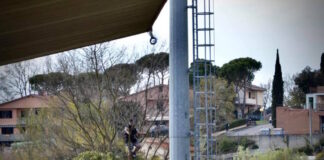 Voglia matta di calcio ‘dal vivo’. E a Poggibonsi c’è chi sale su un albero per vedere la partita (a porte chiuse)