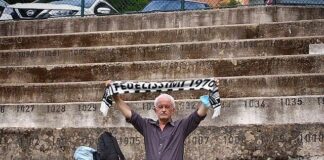 Alessandro, unico tifoso bianconero a Roma: la foto del fedelissimo del Siena fa il giro del web