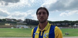 San Donato Tavarnelle: il nuovo difensore Alessio Zini corre fra i cipressi di Spicciano