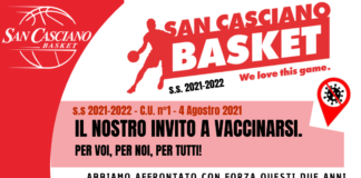 San Casciano Basket: “Il nostro invito a vaccinarvi. Per voi. Per noi. Per tutti”