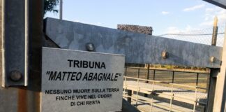 Montefiridolfi: la tribuna dello stadio dedicata alla memoria di Matteo Abagnale