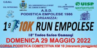 Podismo, a Empoli nasce una velocissima 10 Km: si corre domenica 29 maggio