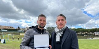 Premiato: a Francesco Frosali una targa per le 200 presenze con il San Donato Tavarnelle