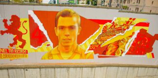Stefano Lotti è sempre più immortale: terminato a Poggibonsi il murales dedicato al calciatore giallorosso