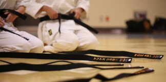 A Bagno a Ripoli adulti e bambini sul tatami, con la gara di karate Shotokan