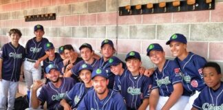 Chianti Baseball: “Il nostro ricordo di Filippo Gabriele. Era luce, era vento, fuoco” Al centro della foto, in alto, Filippo Gabriele nel doug-out del Chianti Baseball