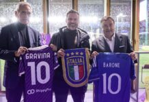 Incontro tra il presidente della FIGC Gabriele Gravina e il sindaco di Bagno a Ripoli Francesco Casini al Violapark