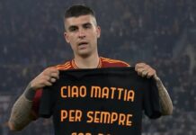 In gol contro il Milan. La dedica di Gianluca Mancini: “Ciao Mattia, per sempre con noi”
