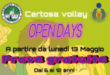 Pallavolo: la Certosa Volley propone un mese di prove gratuite, dal 13 maggio al 14 giugno