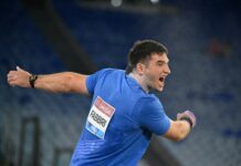 Leonardo Fabbri secondo al Golden Gala di Roma: vince il campione olimpico Ryan Crouser (Usa)