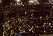 Sancascianese: oggi prima del calcio d’inizio contro il Galluzzo, giro d’onore con la Coppa Toscana