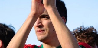 Il momento dei saluti, si separano le strade fra Matteo Tomberli e il Grassina