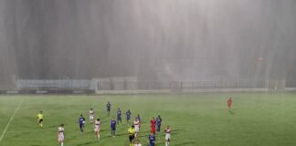 Un diluvio ferma il Grassina: sospesa l’amichevole sul campo del Prato a inizio ripresa