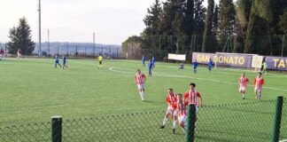 Fra Libertas Barberino Tavarnelle e Castiglioncello è 1-1. Gli aranciobiancoblù sbagliano il rigore della vittoria