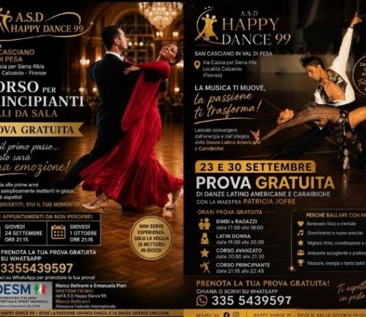San Casciano: il 30 settembre e l’1 ottobre prove gratuite da Happy Dance ’99